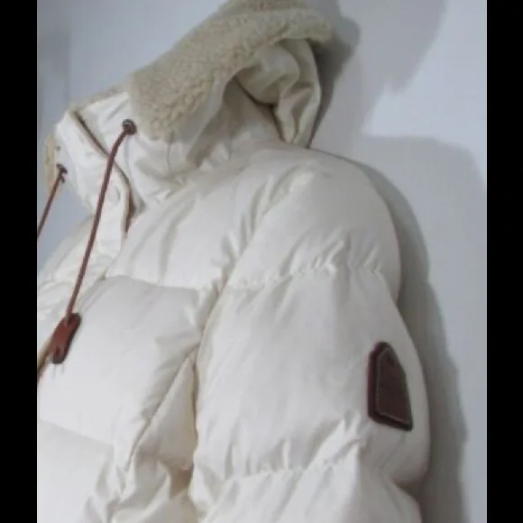 Coach luxury women’s cream long puffer jacket- NWOT- Size Large - Picture 9 of 10